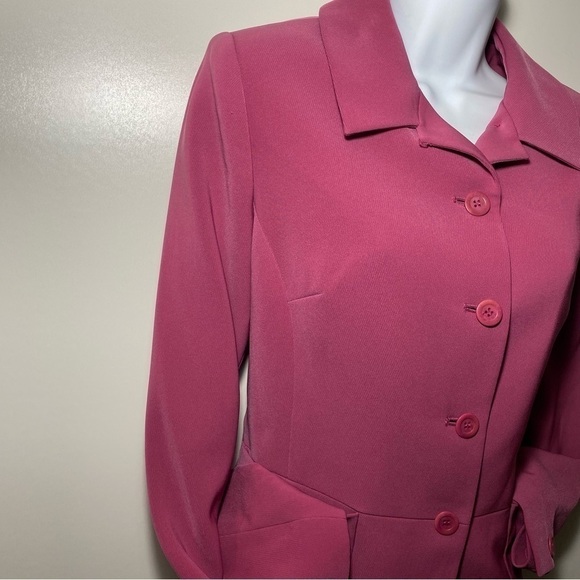 Kasper ASL Blaser Jacket w/ Button Down Font and Collar. Size 12P Color: Pink - Picture 3 of 15